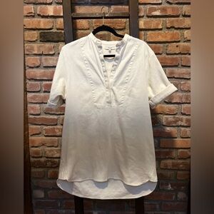 Madewell tunic dress shirt women’s medium white cream boho fall chic neutral